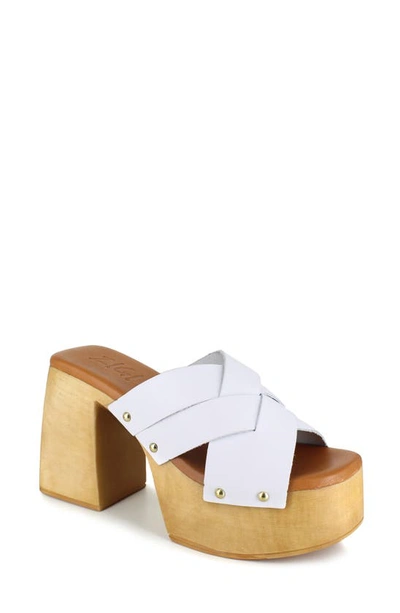 Zigi Suriel Platform Slide Sandal In Wht Lthr O