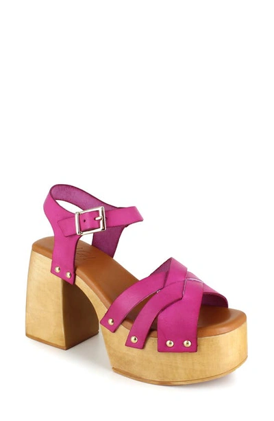 Zigi Marcy Platform Sandal In Fuscha Lth