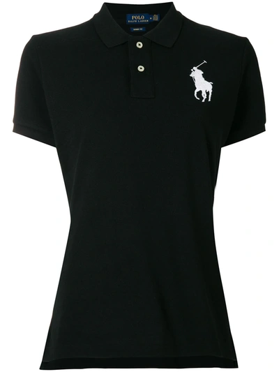 Polo Ralph Lauren Ladies Black Skinny Fit Big Pony Polo Shirt