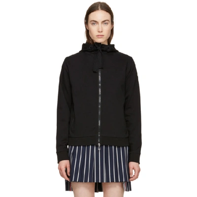 Moncler Zip Front Hoodie In 999 Black