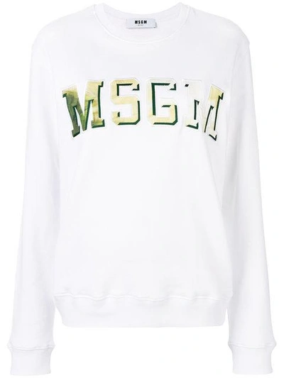 Msgm Sweatshirt Mit Logo-print - Weiss In White