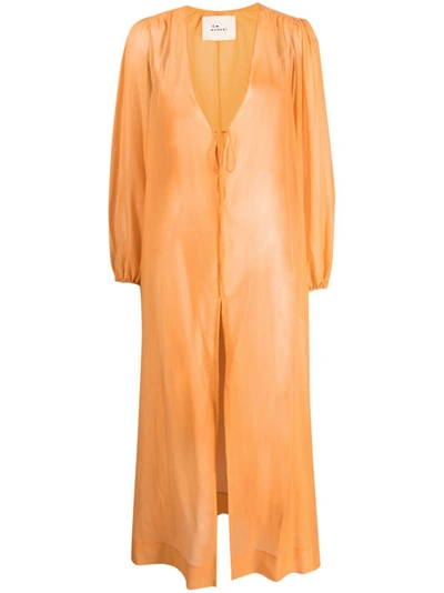 Manebi Goias Cotton-silk Dress In Orange