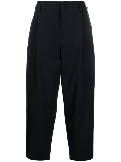 Comme Des Garçons Homme Deux Wide-leg Cropped Trousers In Blue