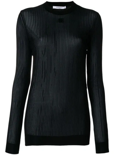 Givenchy 4g Semi-sheer Pleated Top In Black