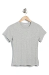 Sweet Romeo Ribbed Short Sleeve T-shirt In Heather Grey