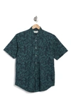 Coastaoro Patterned Short Sleeve Cotton Button-up Shirt In Vedia Pine