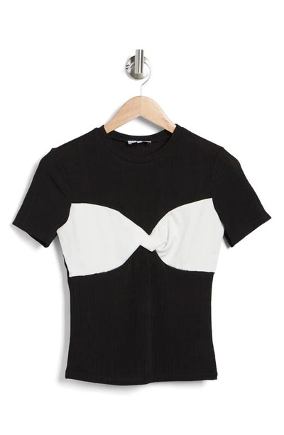 Nsr Slinky Sateen T-shirt In Black/ White