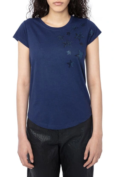 Zadig & Voltaire Star-print Short-sleeved T-shirt In Marine