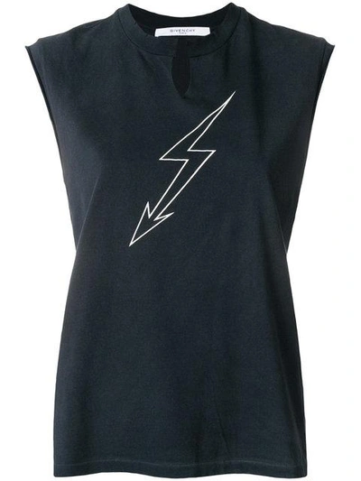 Givenchy Lightning Print Sleeveless Top In Blue