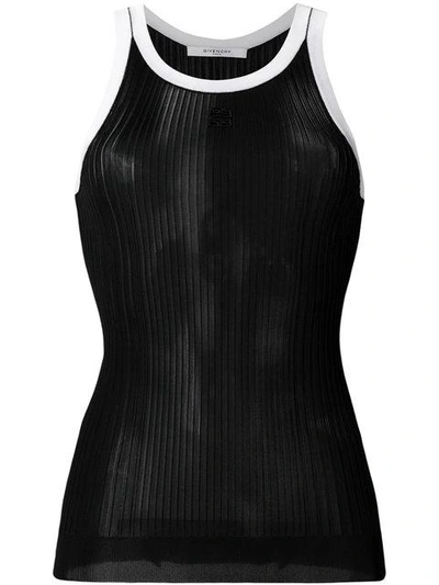 Givenchy Ribbed Knit Vest Top In Black