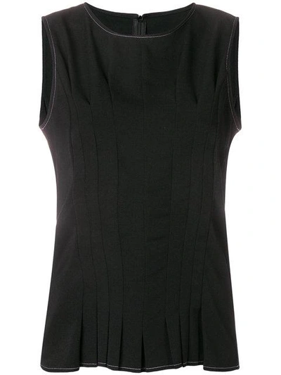 Mm6 Maison Margiela Darted Top In Black