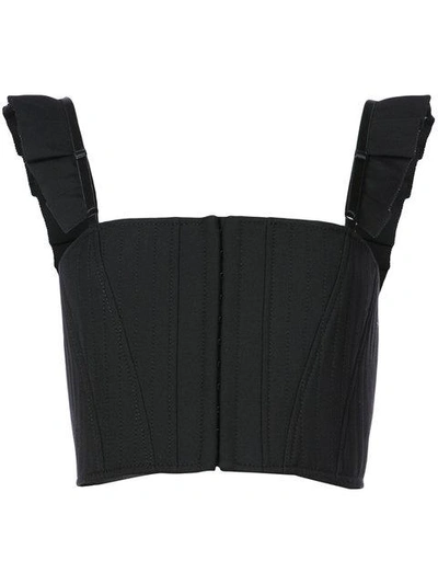 Vera Wang Cropped Vest Top In Black