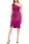Love By Design Ariana One Shoulder Body-con Dress In Berry