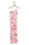 The Fashion Poet Rose One-shoulder Gown In Black/ Pink