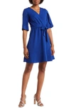 Marina Tulip Sleeve Scuba Dress In Cobalt