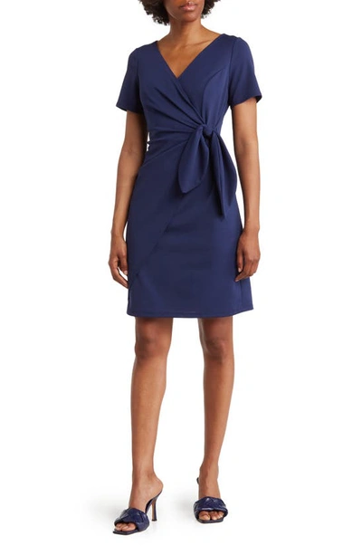 Marina Side Tie Wrap Dress In Nvy