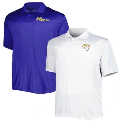 Fanatics Branded Royal/white Los Angeles Rams Solid Two-pack Polo Set