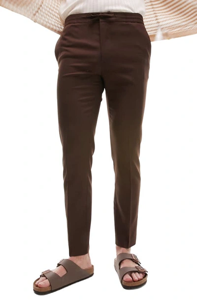 Topman Skinny Smart Trousers In Brown