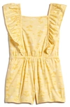 Tucker + Tate Kids' Print Romper In Yellow Cloud Vacation Palms
