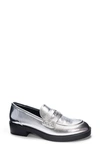 Chinese Laundry Porter Platform Penny Loafer In Silver