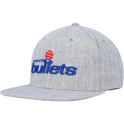 Mitchell & Ness Men's  Heather Gray Washington Bullets Hardwood Classics 2.0 Snapback Hat