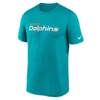 Nike Aqua Miami Dolphins Legend Wordmark Performance T-shirt In Green
