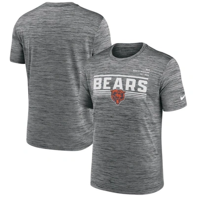 Nike Gray Chicago Bears Yardline Velocity Performance T-shirt In Black