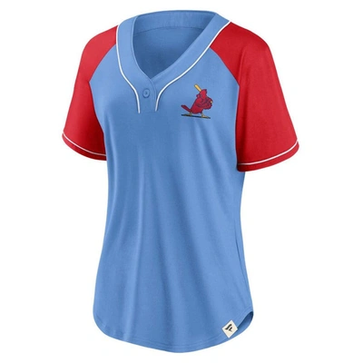 Fanatics Branded Light Blue St. Louis Cardinals Bunt Raglan V-neck T-shirt