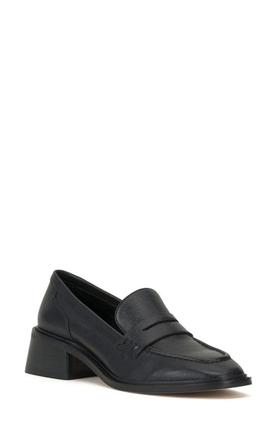 Vince Camuto Enachel Penny Loafer In Black Leather