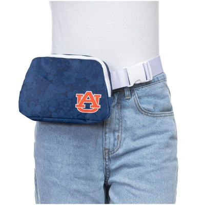 Zoozatz Auburn Tigers Floral Print Fanny Pack In Navy