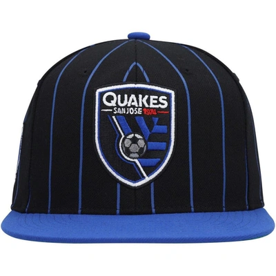 Mitchell & Ness Men's  Black San Jose Earthquakes Team Pin Snapback Hat