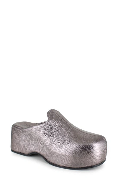 Zigi Kristen Platform Clog In Pewter Leather