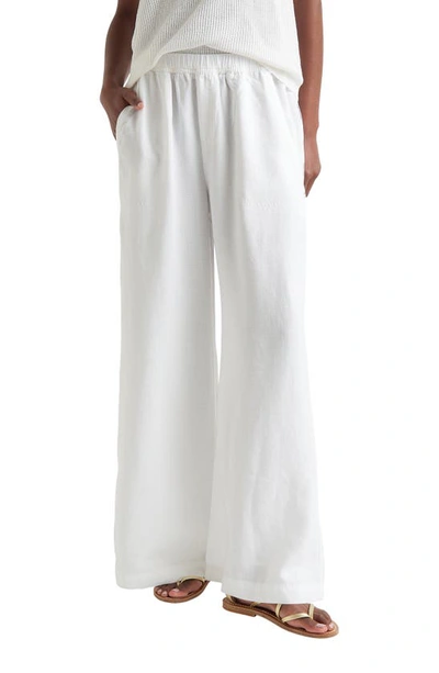 Splendid Angie Lyocell & Linen Palazzo Pants In White