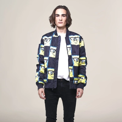 Members Only Men's Nickelodeon Spongebob Bomber Jacket In Black