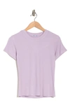 Sweet Romeo Ribbed Short Sleeve T-shirt In Lavender
