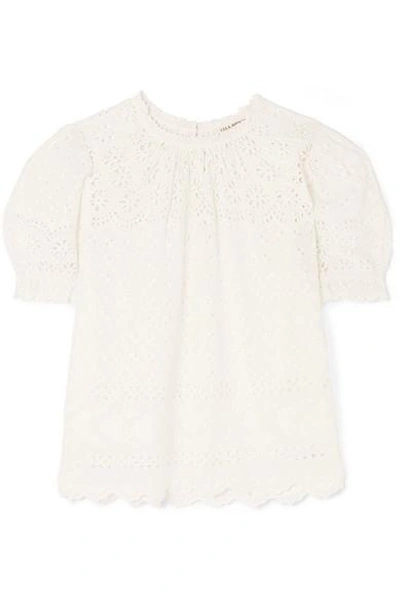 Ulla Johnson Desi Broderie Anglaise Cotton Top In White