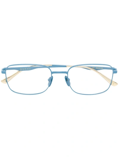 Gucci Square Frame Glasses In Blue