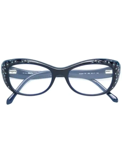Roberto Cavalli Cat Eye Framed Glasses In Blue