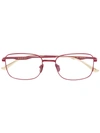 Gucci Square Frame Glasses In Red