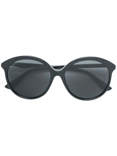 Gucci Round Shaped Sunglasses In Black