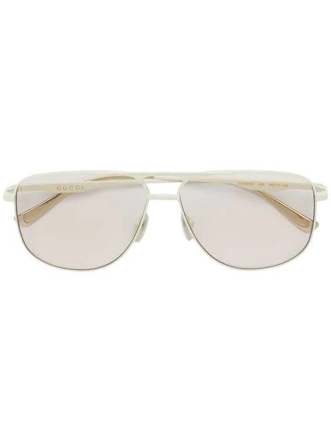 Gucci Square Frame Sunglasses In White | ModeSens