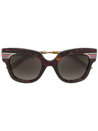 Gucci Square Logo Sunglasses In Brown