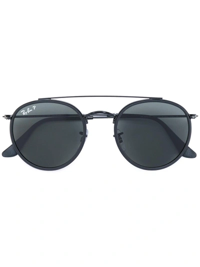 Ray Ban Round Frame Sunglasses In Black