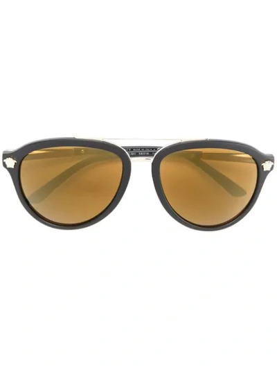 Versace Round Sunglasses In Black