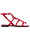 Tod's Fringe Logo Plaque Sandals