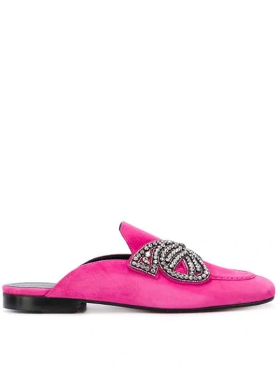 Isabel Marant Foyle Slippers In Pink & Purple