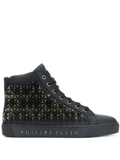 Philipp Plein Studded Hi-top Sneakers In Black