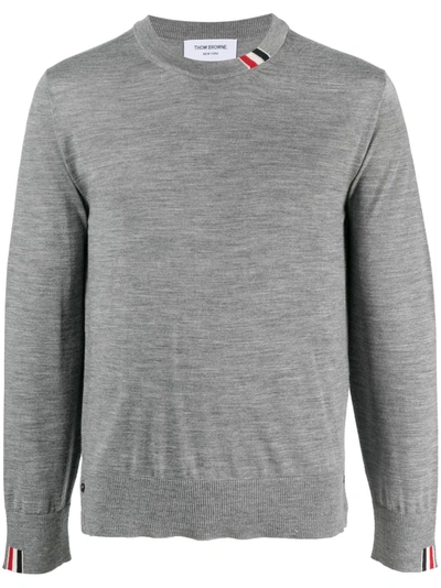 Thom Browne Wool Jersey Sweater In Lt Grey
