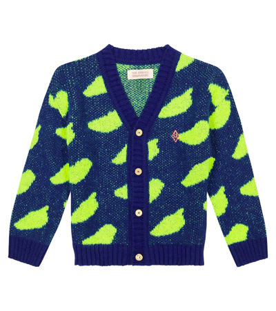 The Animals Observatory Kids' Racoon Cardigan In Navy Logo