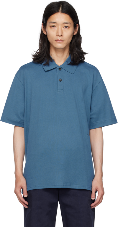 Lanvin Oversized Polo With Curb Details For Men In 296 Neptune Blue